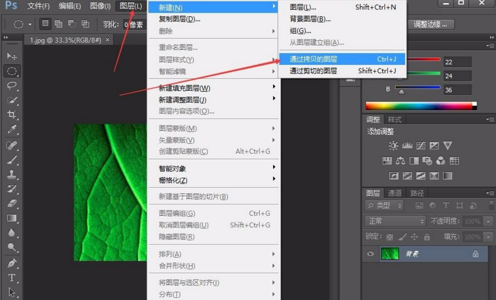 树叶加水滴效果
