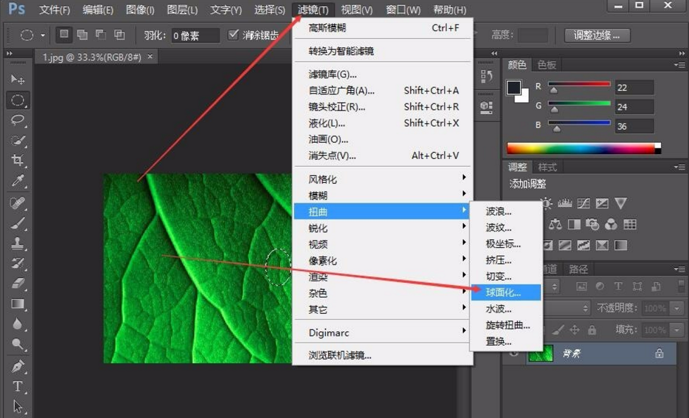 树叶加水滴效果