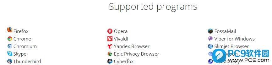 Supported programs