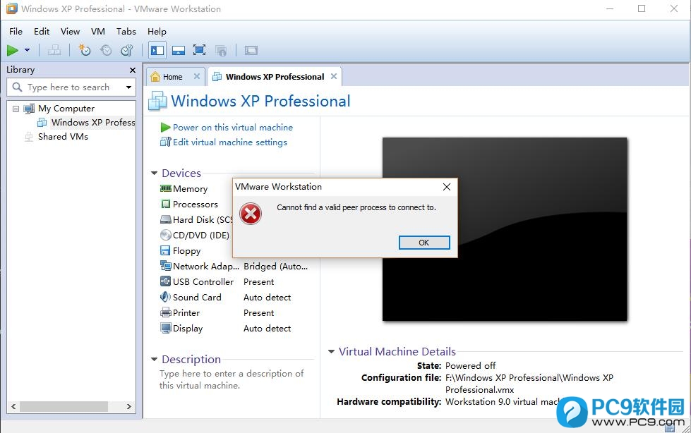 Cannot find a valid peer process to connect to.